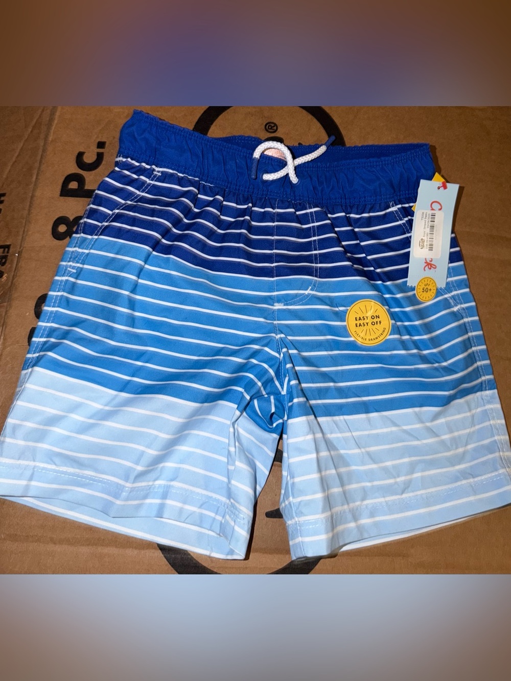 Target Boys Blue Ombre Stripe Swim Trunks